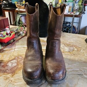 TIMBERLAND PRO SERIES Men's Brown Leather Work Boots - 10.5